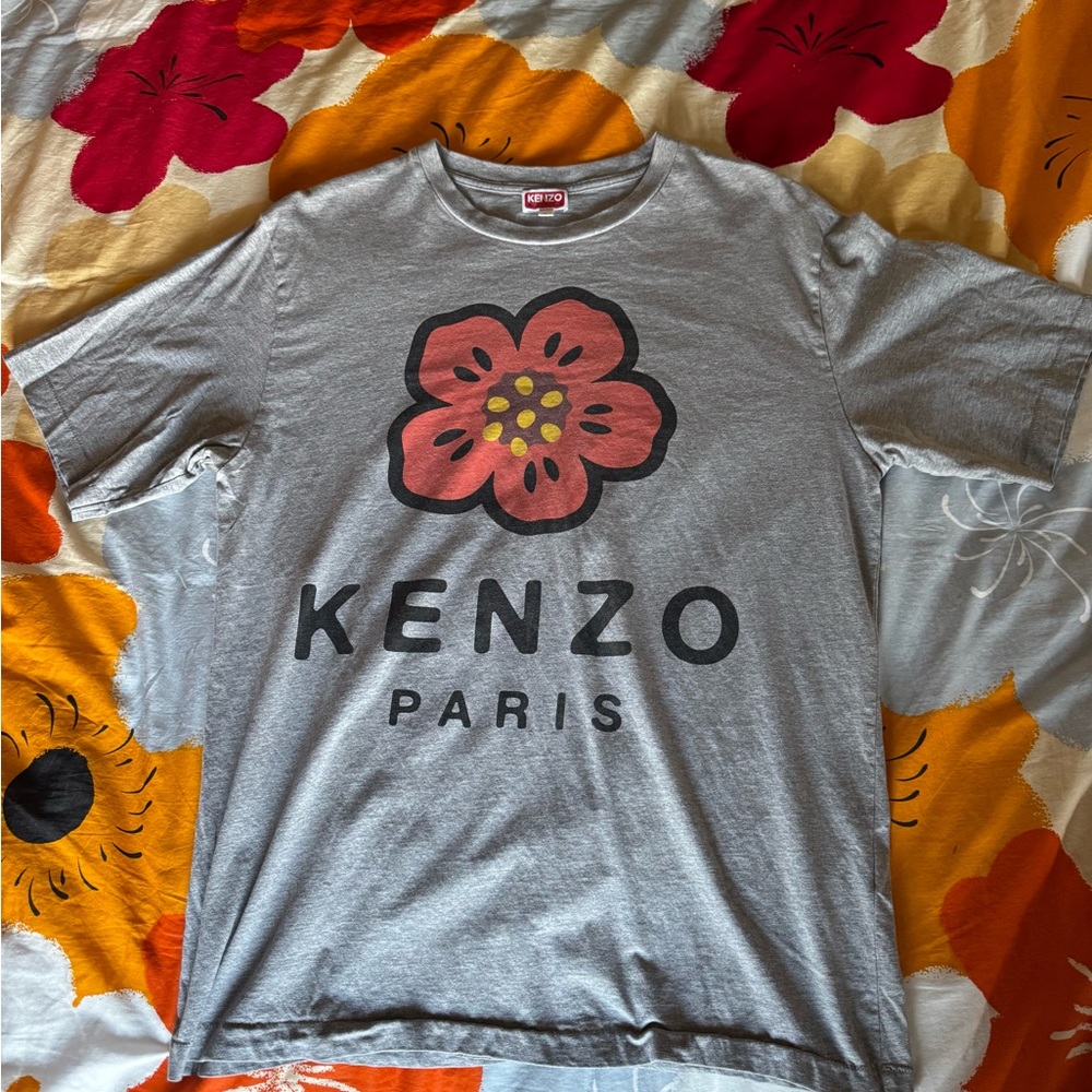 Kenzo Gray T-Shirt with Red Label